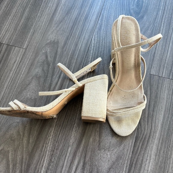 Revolve X Raye Limone Heel Natural Raffia Woven Block Heel Size 6.5 - Picture 7 of 10